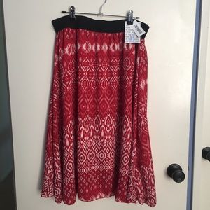 LuLaRoe XL Lola in Red & White